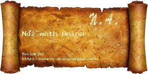 Németh Anina névjegykártya