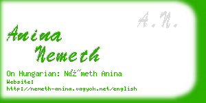 anina nemeth business card